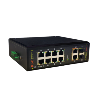 SWP-IPS31108PFB Dayline 10 Port Endüstriyel PoE Switch 8 PoE Port, 2 TP/SFP Port