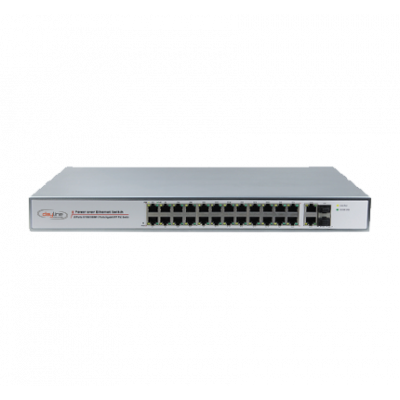 SWP-POE33028PF-at Dayline 28 Port Full Gigabit PoE Fiber Switch