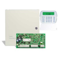 Pc 1616 DSC 6 Bölgeli Alarm Paneli PCB Board + Küçük Metal Kabinet + LCD 5501 Şifre Paneli