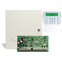 PC 1832 DSC 8 Bölgeli Alarm Paneli PCB Board + Büyük Metal Kabinet + PK 5500 Şifre Paneli