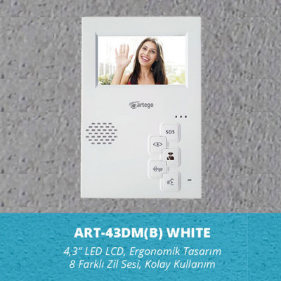 ART-43DM (B) Artego 4,3" TFT LCD Renkli Dijital Apartman Monitor