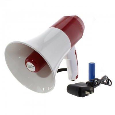 25 Watt Şarjlı Sirenli Derin Mikrofonlu Hoparlörlü El Megafonu 