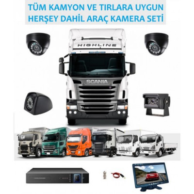 4 Kameralı Kayıtlı Kamyon Derin Tır Araç Kamera Sistemi