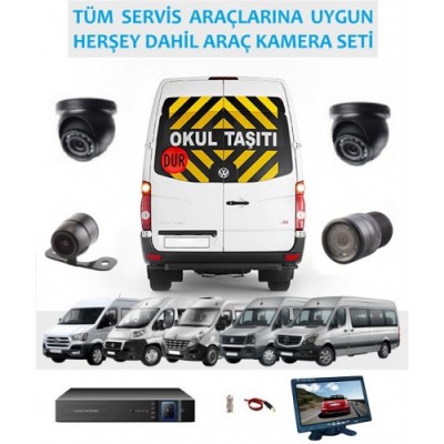 4 Kameralı Okul Servisi Derin Kamera Sistemi