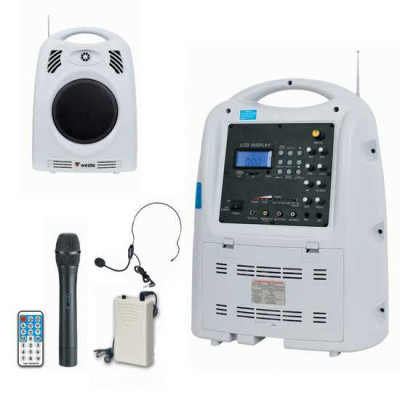 WAP-679 Westa 130 Watt Yaka - El - Headset Telsiz Mikrofonlu Taşınabilir Akülü Hoparlör