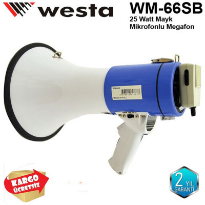 WM-66SB Westa 25 Watt Mayk Mikrofonlu Megafon