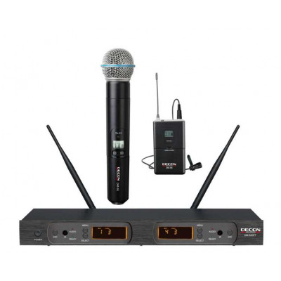 DM-520ET Decon UHF Dijital Çift Anten 100 Kanal Bir El Bir Yaka Tipi Telsiz Mikrofon