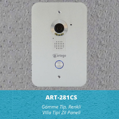 ART-281CS Artego 1 Butonlu Villa Kameralı Kapı Zil Paneli