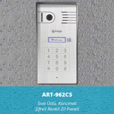 ART-962CS Artego 1 Buton Şifreli Villa Kameralı Kapı Zili